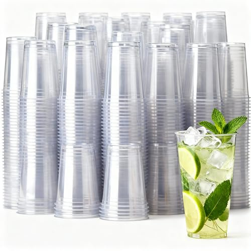 VASOMADRID - Vasos Reutilizables de Plástico 1000 uds de 600 ml (20oz) para Fiestas, Oficinas y Catering Resistentes y Reusables