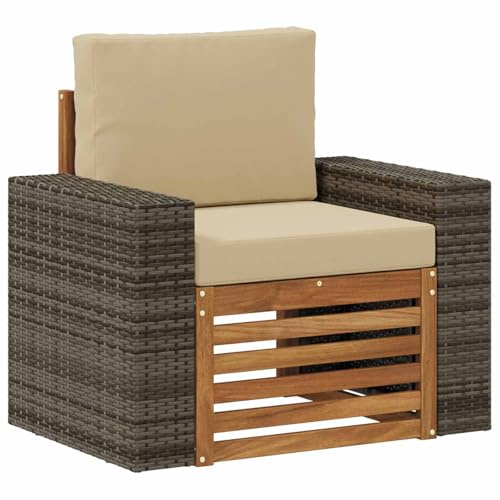 vidaXL Outdoor Mittelsofa Massivholz Akazie Natur, Moderne Outdoor-Couch, modulare Möbel, wetterfestes Gartenlounge, Bequeme Terrassen-Sitzgruppe