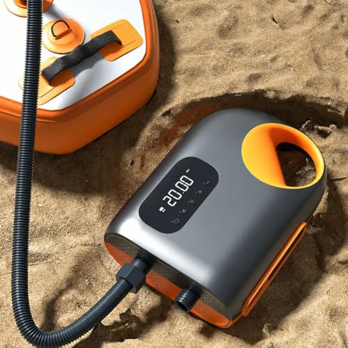 Pompa elettrica SUP, batteria ricaricabile, 20 psi, gonfiaggio elettrico per tavole da paddle surf, gonfiaggio intelligente in due fasi, gonfiaggio per kayak, power bank, tenda, barche, materassino