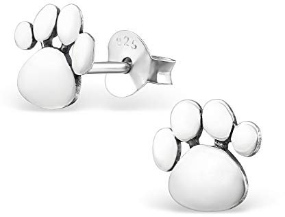 Monkimau Mädchen Ohrringe Pfote Ohrstecker aus 925 Sterling Silver Silber