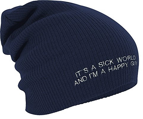 Fan-O-Menal Textilien Longbeanie Slouch-Beanie Mütze Sick World 54519 Farbe Navy