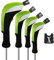 Andux 4 pz/Set Golf 460cc Driver Testa di Legno Copre con Collo Lungo Verde