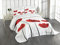 ABAKUHAUS Blumen Tagesdecke Set, Vivid Rose Flower Petal, Set mit Kissenbezug Kein verblassen, für Einzelbetten 170 x 220 cm, Rot