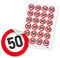 itenga 24x Sticker 50 Verkehrsschild (Motiv 106)