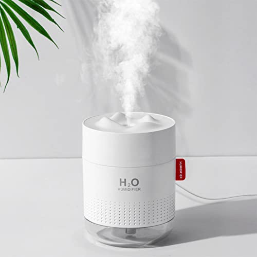 IMIKOKO Humidifiers, 500ML Humidifier White for Bedroom with 10~16 Working Hours, with Night Light, for Baby Bedroom Office