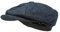 Borges & Scott Lomond Schirmmütze Newsboy – Schiebermütze aus 100% handgewebter Wolle - Harris Tweed - wasserabweisend - Marine Fischgrätenmuster 54cm