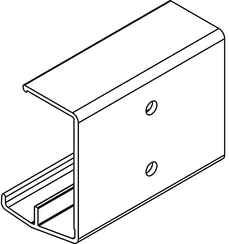 HAWA Combino 65 H IS Blenden Clip-Teil (Schiebetürbeschlag), für Holzblende, Alu gelocht eloxiert