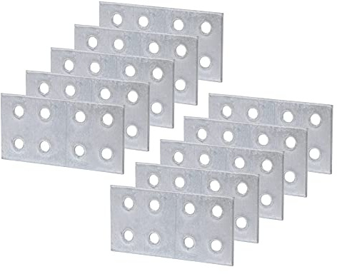 10 Stück verzinkter Stahl Flachverbinder 30 x 60 x 2 mm Verbindungsplatten Verstrebungen Befestigungsklammern Reparatur verzinkte Platten Befestigungen (10 Stück, keine Schrauben)