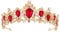 Vofler Crowns for Women, Gold Tiara w/Ruby - Baroque Red Crystal Rhinestone Head Piece Accessories for Princess Queen Bridal Bride Birthday Wedding Pageant Prom Quinceanera Halloween Costume Party