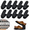 UISEBRT Einstellbare Schuhregale Schuhstapler 10 Stück Schwarz, Schuhhalter platzsparend 3-Stufen-Verstellung, Schuh-Organizer Rutschfest