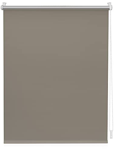Lichtblick Thermorollo ohne Bohren, Klemmfix, Verdunklungsrollo, Hitzeschutz, Sichtschutz, Wandmontage, Deckenmontage, Rollo für Fenster und Türen B95 x H150 cm, Taupe