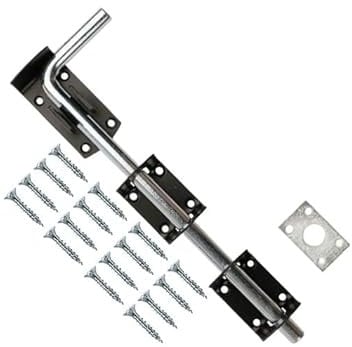 TERF® Heavy Duty Garage Door Bolt 375mm (15 inch) Including Fixing Screw Garage Door Drop Down Bolts Use for Garage Door Garden Gate Lock Shed - Pack of 1