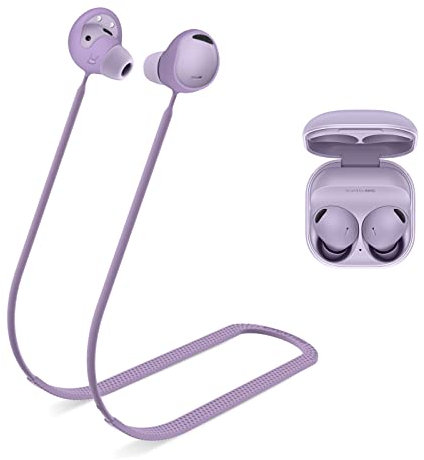WOFRO Anti-Lost Strap for Galaxy Buds 2 Pro Earbuds, Sports Soft Silicone Lanyard Accessories Compatible with Samsung Galaxy Buds 2 Pro True Wireless Bluetooth Earbuds Neck Rope (Bora Purple)