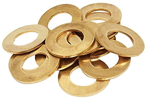 MACHSWON 10 PCS Flat Washers Brass Flat Gaskets M4 ID 8mm OD 0.8mm Thick Round Copper Rings Gasket Washer Metal Retainer Ring Screw Fastener Hardware Accessories