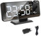 Exmate Projektionswecker, Digital Wecker mit Projektion, USB-Ladeanschluss, 7.5'' großes Spiegel-LED-Spiegelbildschirm, Snooze Dual-Alarm, Einstellbare Helligkeit (Schwarz mit Adapter)