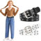 WERFORU 2 Stück Mädchen Gürtel Kinder Mode Punk PU Leder Gürtel Kette Schwarz/Transparente Farbe