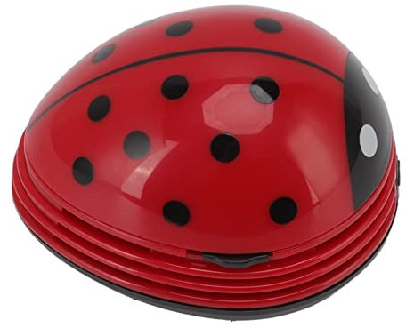Keebgyy Aspirateur de Bureau, Mini Aspirateur de Bureau Portable, Balai de Poussière de Table, Mignon Coccinelle Rouge, Aspirateur à Piles pour Clavier, Maison, école, Bureau