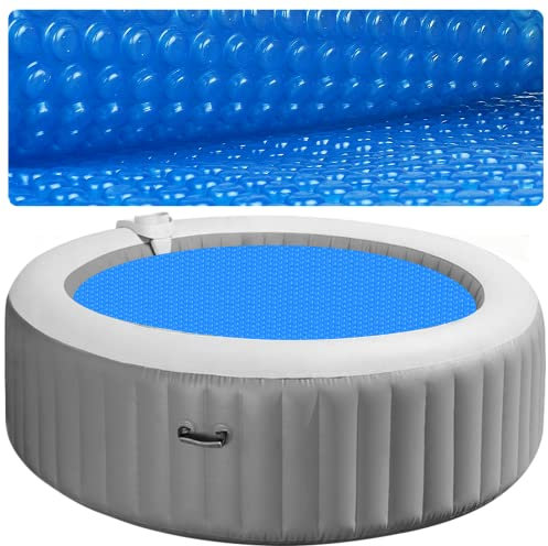 KETNET 6 Ft Solar Hot Tub Cover Spa Bubble Cover Blanket for 6/7 Foot Round Hot Tub SPA Bubble Wrap Small Pool Covers Protector, 15-Mil Circle Thermal Insulation Floating Blankets (6 Feet / 72 Inch)
