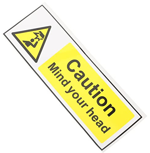 SOLUSTRE Vorsicht Achten Sie Auf Ihren Kopf. Sicherheitsschild. Hinweis: Vorsicht-Warnschild. Selbstklebender Warnschild-Aufkleber. Achten Sie Auf Ihren Kopf. Schild Für Am