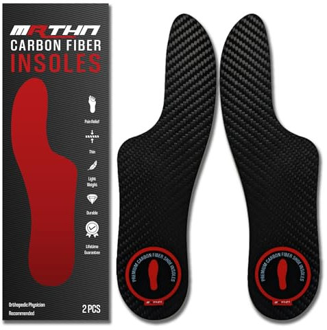 MRTHN Mortons Extension - Plantilla de fibra de carbono, 1 par, insertos ortopédicos de extensión Morton, inserto rígido para zapatos Hallux Rigidus, puntera de césped y placa de dedo Mortons,