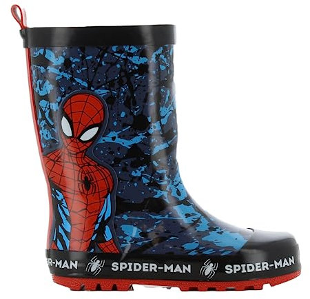 Leomil MARVEL SPIDERMAN Stivali di gomma per ragazzi dai 2 agli 8 anni, scarpe da pioggia calde sfoderate per bambini, stivali da pioggia impermeabili con Avenger Spider Man, supereroi per giornate