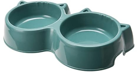 Gamelle double pour chien - Station d'alimentation en plastique - Gamelles pour eau et nourriture pour chats, chiots, petits chiens - Facile à nettoyer - Gamelles doubles pour chiens et chats -
