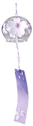 Facynde Japanische Windspiele, romantische Blume kleine Windglocken, Weihnachtsdekoration handgemachter Glasanhänger im japanischen Stil für Geburtstagsgeschenk Home Decors