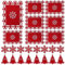 WDJLNZB 18 pezzi Set di tovagliette natalizie rosse, portaposate ad albero di Natale, set di tovagliette in feltro premium, sottobicchieri a fiocco di neve, decorazione da tavola natalizia