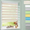 Homland Doppelrollo Klemmfix ohne Bohren B80 x H110 cm(Stoffbreite 75cm) Leinen, Duo Rollo, Rollo Klemmrollos lichtdurchlässig & verdunkelnd, Verstellbar Fensterrollo Sonnenschutz