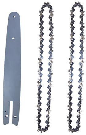 XiBany Cadena de sierra eléctrica de 8 pulgadas, Mini cadena de motosierra de acero de 1/4 de pulgada; Paso: cadena de sierra de 45 eslabones, calibre de 0,043 pulgadas, guía de cadena de 8 pulgadas (