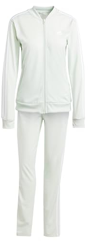 adidas Essentials 3-stripes Track Suit Tuta da ginnastica, Linen Green F22 / White, M Donna