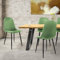 ML-Design Esszimmerstühle 4er Set, Salbei, Küchenstuhl mit Samtbezug, Wohnzimmerstuhl mit Rückenlehne, Polsterstuhl mit Metallbeinen, Ergonomischer Stuhl für Esstisch, Esszimmerstuhl Scandinavian