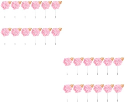 Holibanna 24pièces Broches Tissu Rose Pour Vêtements Accessoire De Mode Élégant Pour Costumes Robes Et Plus Rose