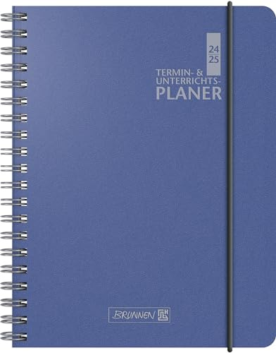 BRUNNEN Termin- & Unterrichtsplaner (2024/2025), 2 Seiten = 1 Woche, A5, 224 Seiten, Baladek-Einband, blau