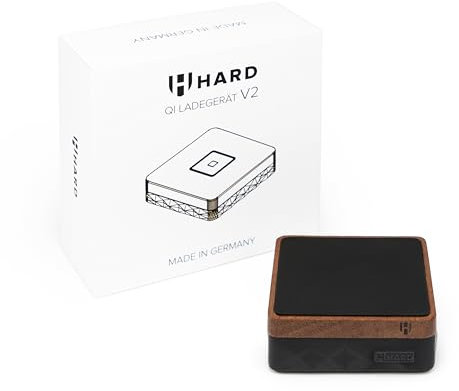 HARD Qi Wireless Charging Pad Made in Germany, Inductive Charging Station, Elegant Design, 15W Max for iPhone 15/15 Pro/15 Pro Max/14/13/12/11, SE 2020, Samsung Galaxy S23/S22/S21/S20/S10, MagSafe