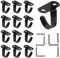 12 PCS Stainless Steel Ceiling Hooks, Black Wall Mounted Hooks with 24 Screws, U-Shaped Coat Hat Hooks, Vintage Heavy Duty Key Hook, Metal Single Hook for Hanging Robe/Bag, Under-Shelf Towel Hook