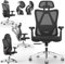 Onbest ergonomischer Bürostuhl für Homeoffice & Büro - mit Lordosenstütze, Verstellbarer Kopfstütze & Armlehnen - atmungsaktiver Mesh-Rücken, breite Sitzfläche, leise Rollen - bis 150 kg belastbar