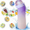 Air Gourd Bottle 650ml With 5 Flavored Pods Air Gourde Bouteille d'eau Fraumée Sans BPA Straw-0 Sucres et Tasse D'eau Strawberry Peche Banana Water Bottle BPA-Free Straw-0 Sugars and Water Cup,G