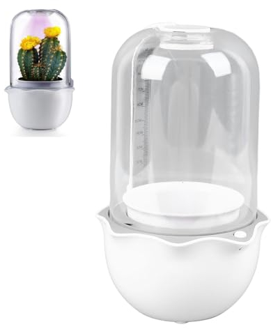 Sukkulententopf Mit Wachstumslicht, Wachstumslicht, Vollspektrum-LED-Pflanzenlicht Für Zimmerpflanzen, Terrarium-Pflanzgefäß Mit Timer, Zimmerpflanzentöpfe Mit Drainageloch Für Saftiges Persisches Vei