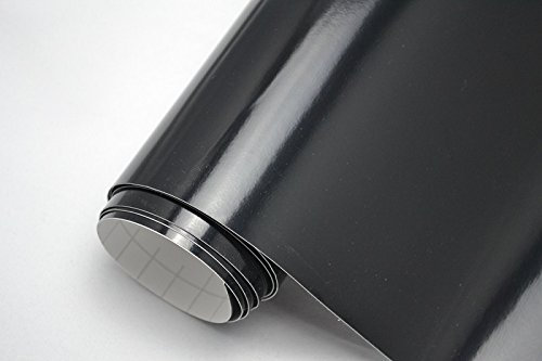 Neoxxim 26,9€/m2 3D Auto Folie Glanz - schwarz glänzend 25 x 150 cm Lackfolie Car Wrapping Lackschutzfolie blasenfrei flexibel