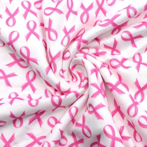 Baokuan Tissu À Ruban Rose, Tissu D'ameublement pour Sensibilisation Au Cancer du Sein, Tissu Décoratif pour Cadeaux De Survivante du Cancer du Sein, Tissu D'extérieur pour Patchwork Artisanal,