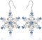 WOVEE Schneeflocken Hängend Ohrringe Hellblau AAA Zirkonia Hängeohrringe Schneeflocken Anhänger Weihnachten Schmuck Geschenke für Damen Frauen