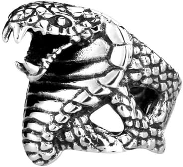 Dominante Persönlichkeit Kobra Ring Herren Titan Stahl Ring Gothic Non-Mainstream Punk Schmuck