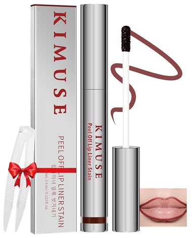 KIMUSE Lip Stain Peel Off, Lipstain, Lip Liner All In One, Peel Off Lip Stain With Tweezer, Waterproof, Long Lasting, Natural Matte Finish
