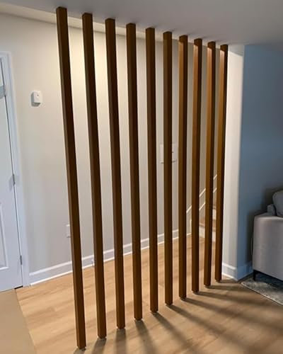 Raumteiler 10 Stück Raumteiler, Raumhoch, Maßgefertigte Holzlatten Als Raumteiler für Wohnzimmer und Eingangsbereich, Verstellbarer 1-cm-Sockel(80cm/31.5in/2.62ft)