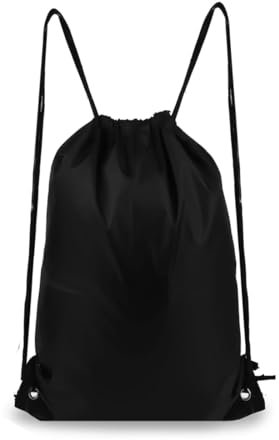 KEQAR Sac à dos à cordon de serrage, sac de sport, sac de natation, sac de piscine tissu à cordon de serrage, basket-ball, plage (noir)