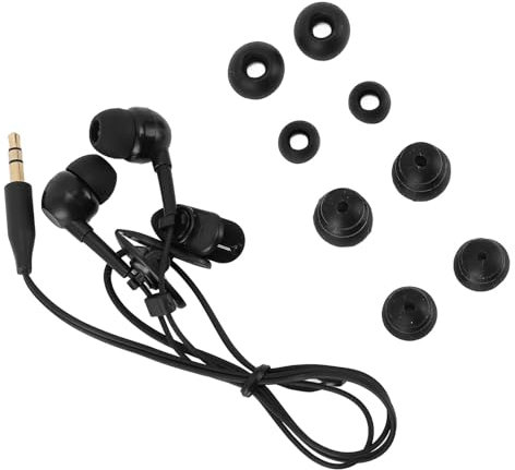 Brrnoo IP68 Étanche Écouteurs 40cm Cordon Court Pile de 3,5mm avec 8 Boutons d'oreilles, Son Clair, Conception Sécurisée, Large compatibilité pour la Natation, Le Surf, la Course
