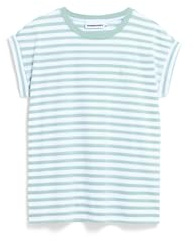 ARMEDANGELS Damen T-Shirt aus Bio-Baumwolle IDAARA Stripes Loose Fit White-Dark Morning XL