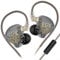 LVYXON Para auriculares KZ EDX Lite IEM que proporcionan una mezcla perfecta de comodidad, durabilidad y sonido (gris con micrófono)