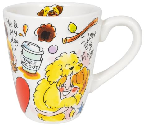 Blond Amsterdam Becher Hund, 350ml | Keramik, Hundeillustrationen, Für Tee & Kaffee, Mikrowellengeeignet, Handwäsche empfohlen